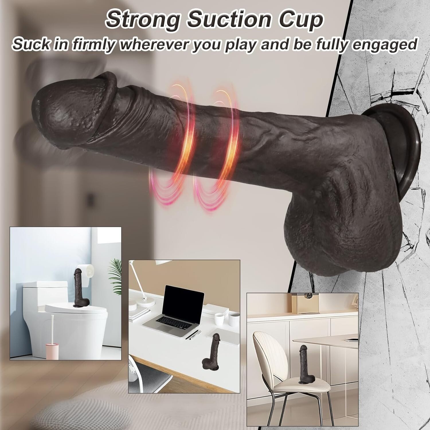 Dildo Dong Realistic Heat Vibrator Penis Viginal Anal Suction Cup Adult Sex Toy - Image 5