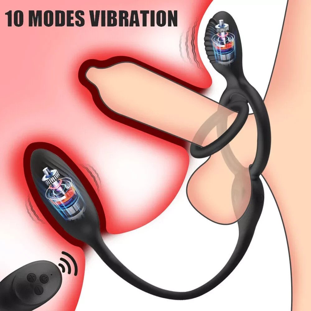 Vibrating Penis Cock Ring Vibrator Prostate Massager Stimulator Couples Sex Toy