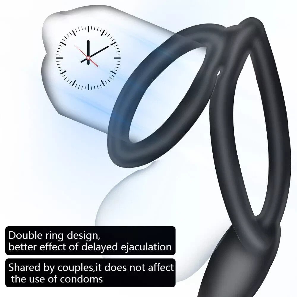 Vibrating Penis Cock Ring Vibrator Prostate Massager Stimulator Couples Sex Toy