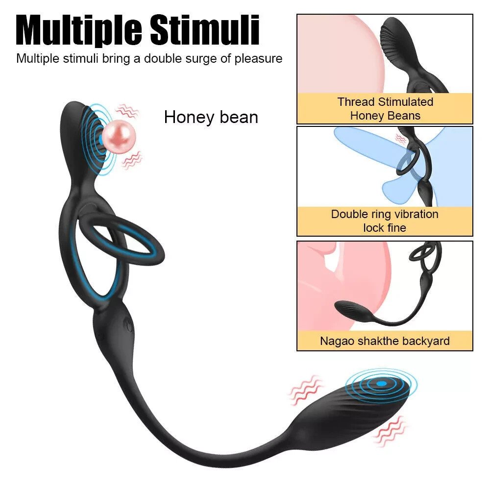 Vibrating Penis Cock Ring Vibrator Prostate Massager Stimulator Couples Sex Toy