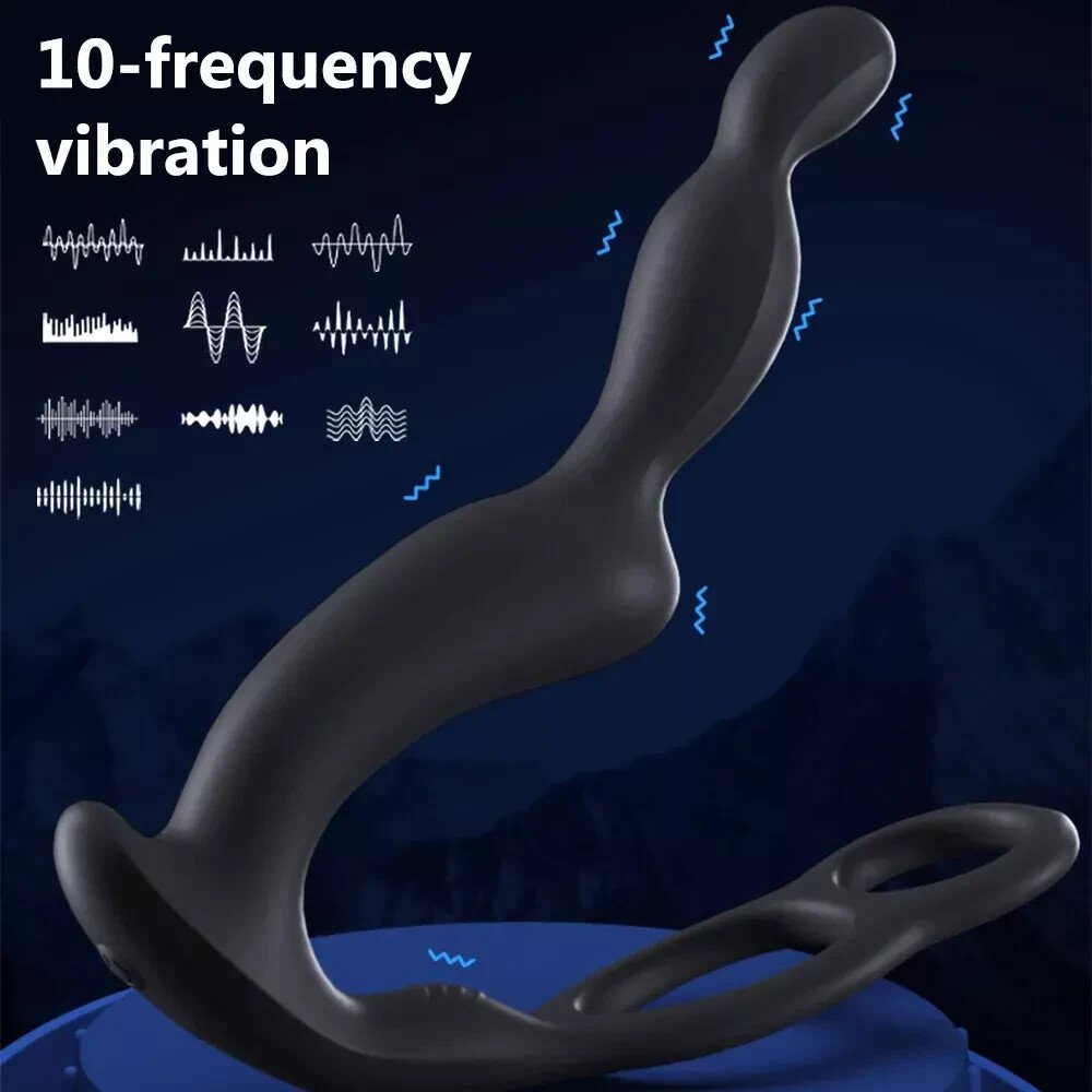 Penis Ring Anal Bead Butt Plug Vaginal Vibrator Prostate Massager Remote Sex Toy - Image 2