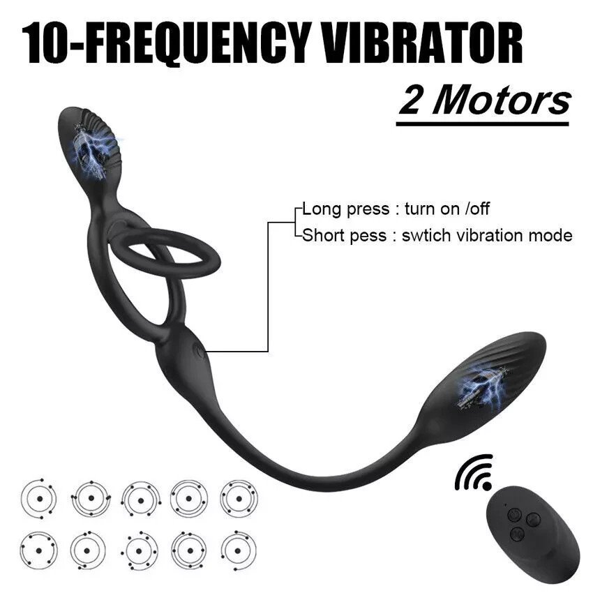 Vibrating Penis Cock Ring Vibrator Prostate Massager Stimulator Couples Sex Toy