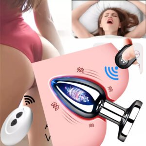 Vibrating Anal Vibrator Butt Plug Remote Control Prostate Massager Metal Sex Toy
