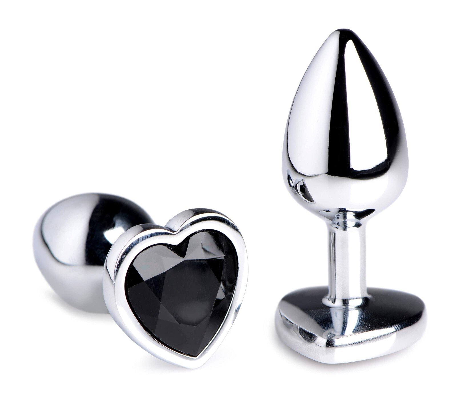 BDSM Metal Anal Plug Butt Plug Heart Crystal Jewelled Wearable Unisex Sex Toy - Image 9