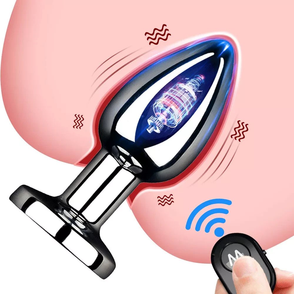Vibrating Anal Vibrator Butt Plug Remote Control Prostate Massager Metal Sex Toy