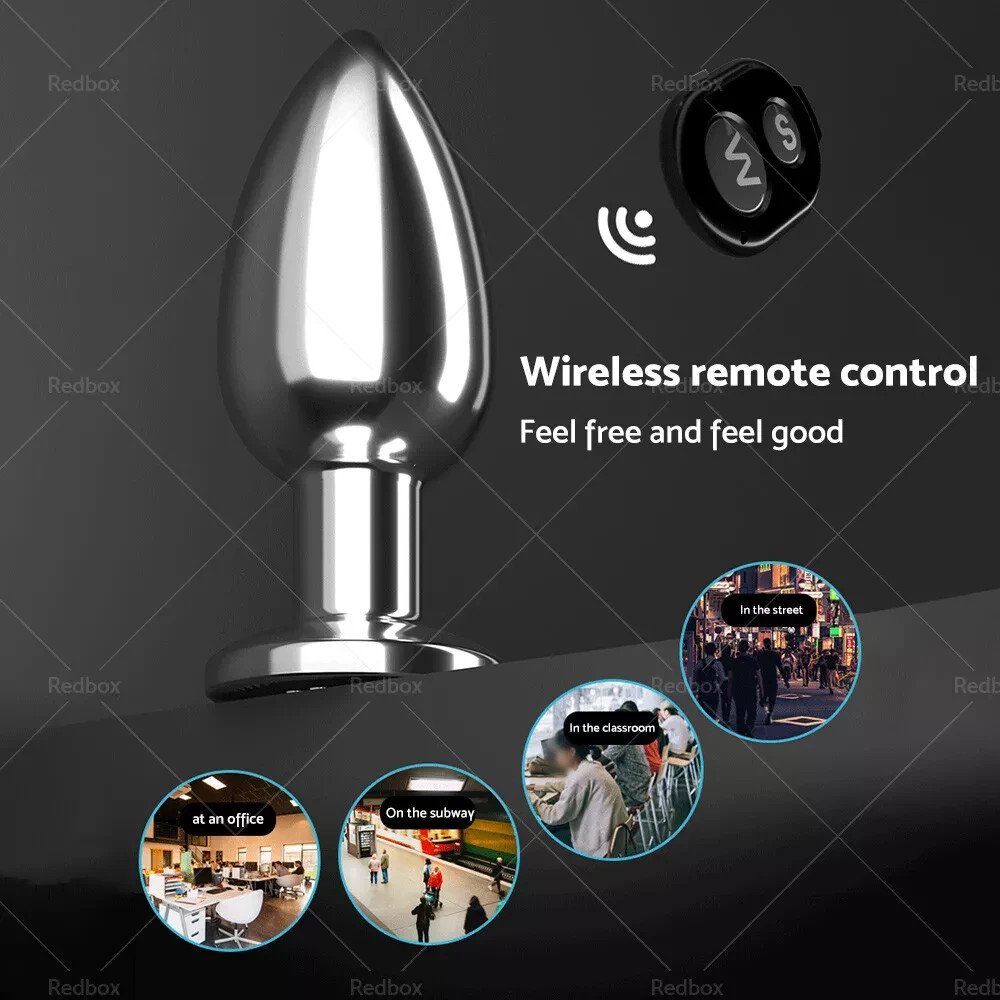 Vibrating Anal Vibrator Butt Plug Remote Control Prostate Massager Metal Sex Toy