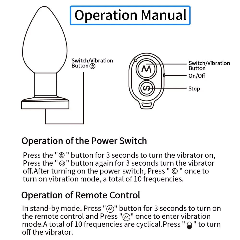 Vibrating Anal Vibrator Butt Plug Remote Control Prostate Massager Metal Sex Toy