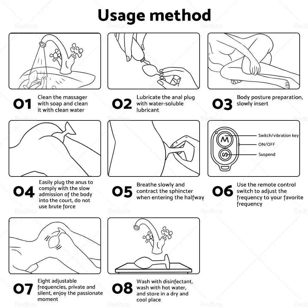 Vibrating Anal Vibrator Butt Plug Remote Control Prostate Massager Metal Sex Toy