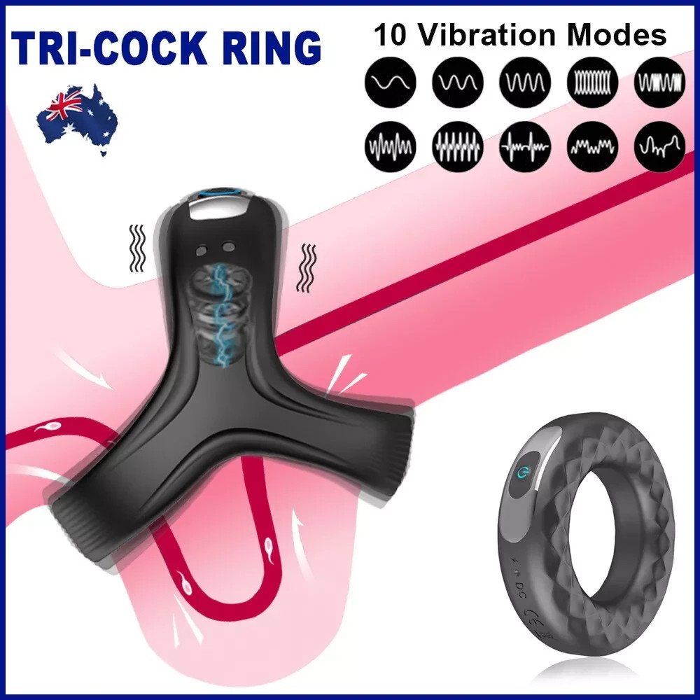 Vibrating Cock Ring Penis Vibrator G-Spot Clit Massager Couple Delay Men Sex Toy