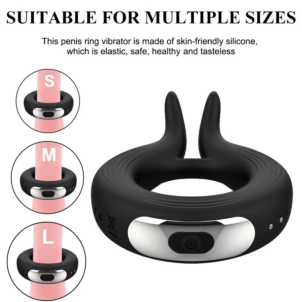 Vibrating Cock Ring Penis Vibrator G-Spot Clit Massager Couple Delay Men Sex Toy