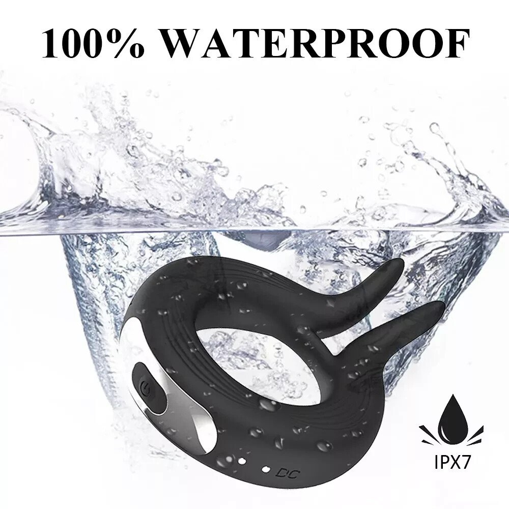 Vibrating Cock Ring Penis Vibrator G-Spot Clit Massager Couple Delay Men Sex Toy