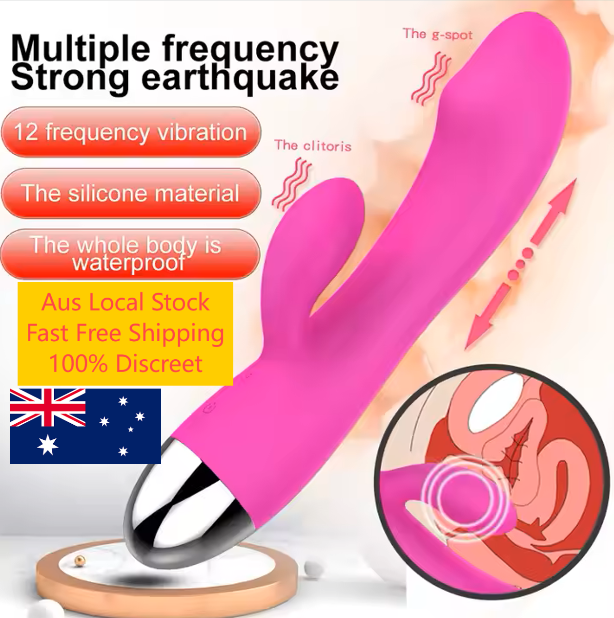 Vibrator Multi Speed Vibrating Dildo G Spot Clitoris Stimulator Clit Sex Toy Aus